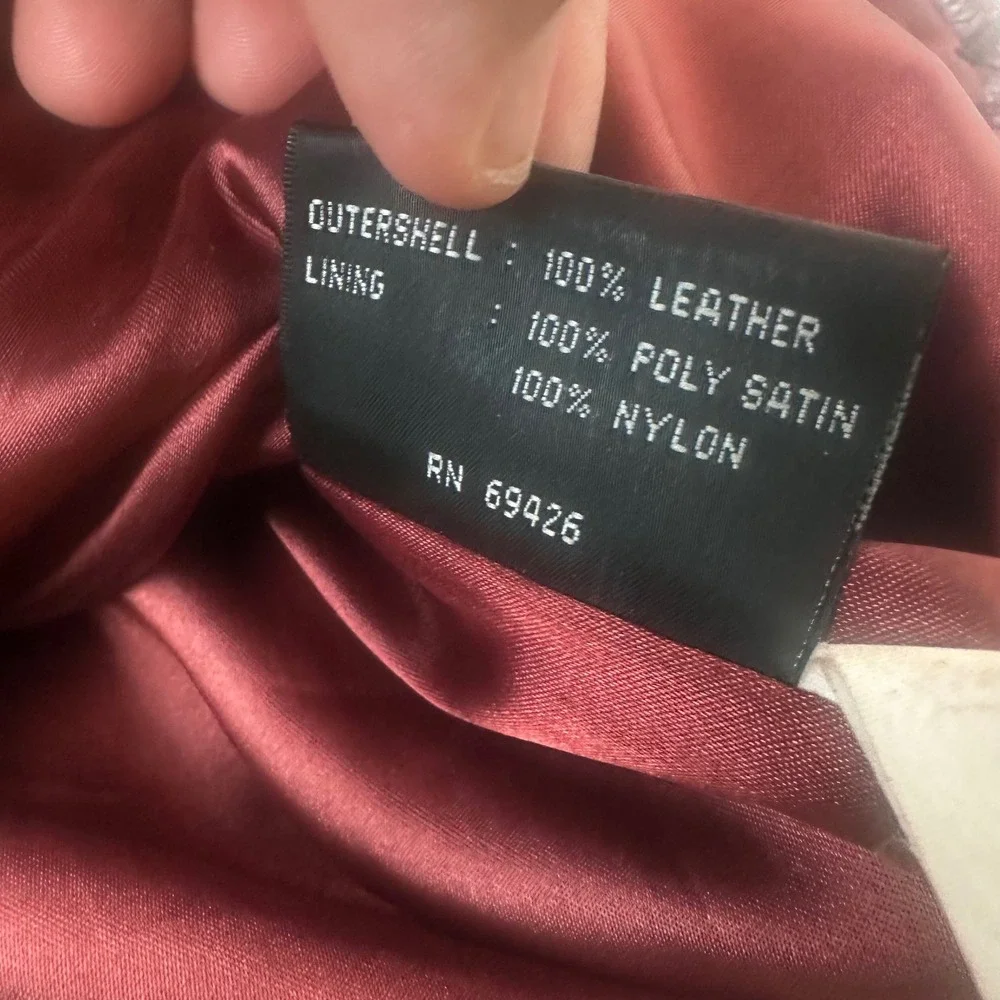 Wilsons Leather Jacket Womens Small Burgundy Zip Belted Outdoor Moto RN69426